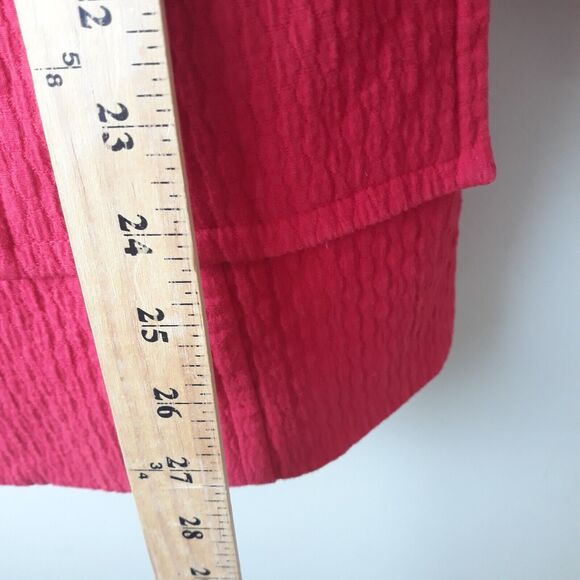 Dialogue Lined Trench Coat Women Medium Red Clasp Closure Lined Pockets - Picture 11 of 14